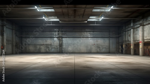 Empty interior of warehouse