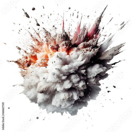 Explosion with sparks isolated on transparent background, Generative ai.