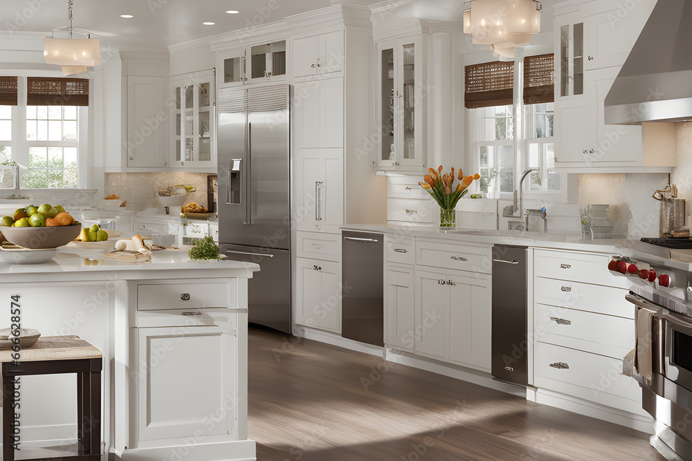 Fototapeta premium modern kitchen interior. Generative AI