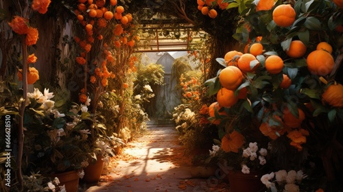 Garden with oranges