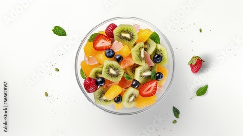 Fresh fruit salad in glass ...
