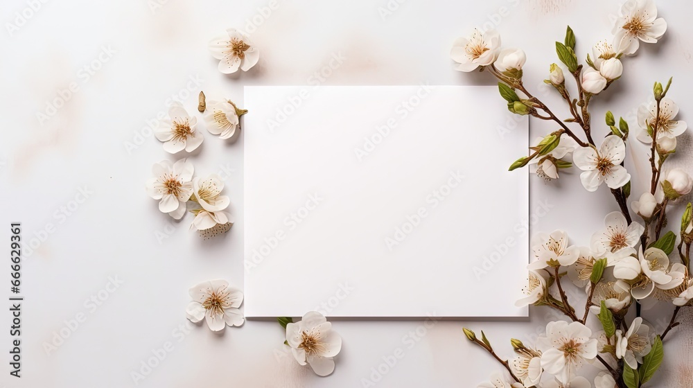 Floral mockup for wedding card