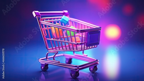 E commerce symbol for virtual shopping cart