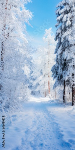 Frosty Christmas Hiking Adventure in a Serene Winter Wonderland