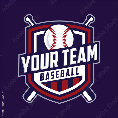 Modern professional baseball template logo design for baseball club