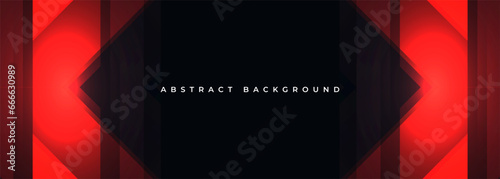 Dark red abstract background with glowing geometric arrow shapes. Vector illustration banner