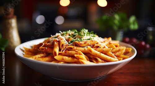 bowl of penne pasta