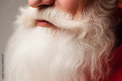 Santa's white beard, flowing with grace, embodies the beloved icon of the season - Santa's Beard to celebrate Christmas.