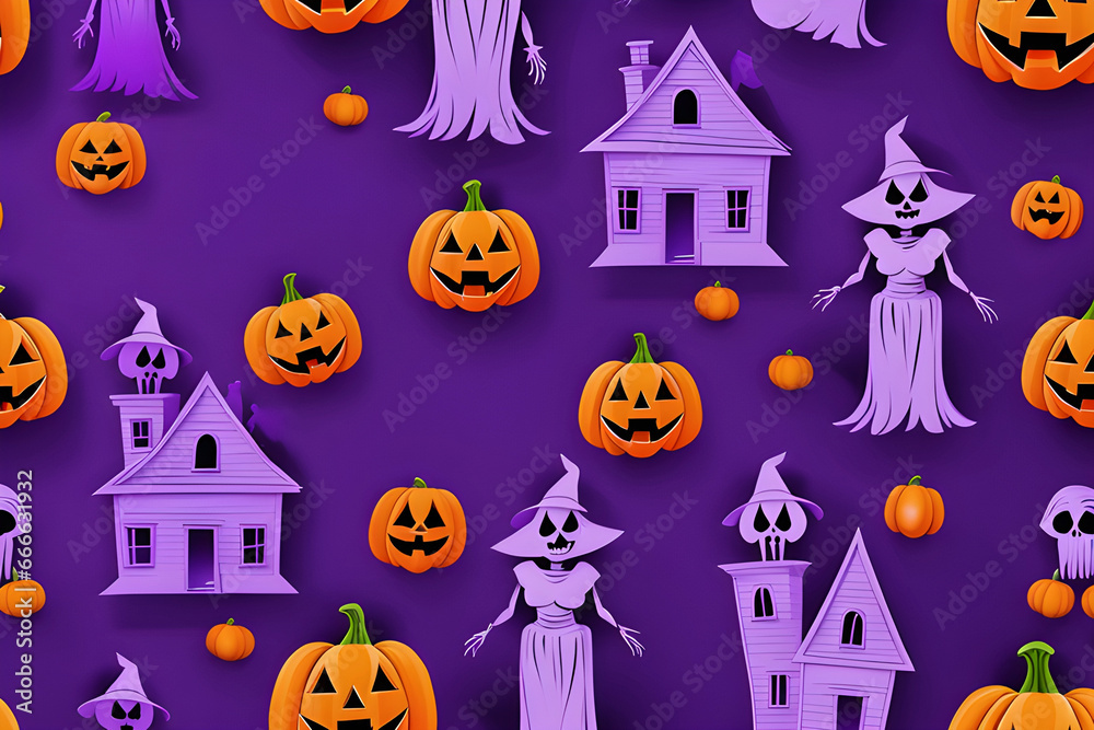 halloween seamless pattern with pumpkins halloween seamless pattern with pumpkins