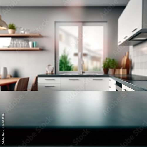 Blurred modern kitchen