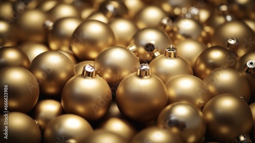 Golden Delight: Closeup on Redneck Christmas Baubles and Cracker Background for Portrait Christmas Card.