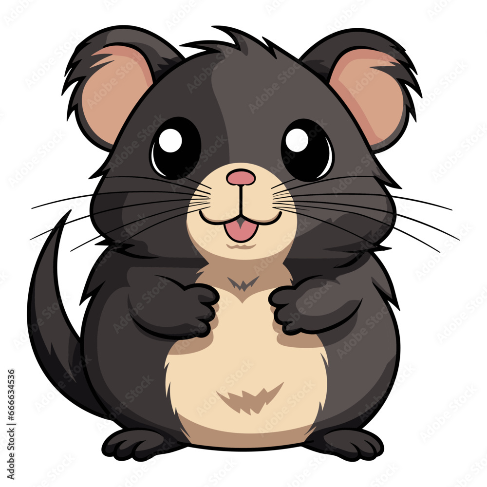 Hamster cartoon raccoon in logo, icon style black outlines vector Ai Generated Hamster cartoon raccoon in logo, icon style black outlines vector Ai Generated