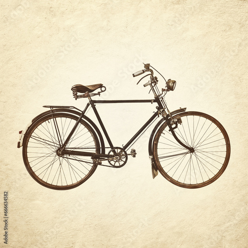 Sepia toned image of a vintage weathered bicycle