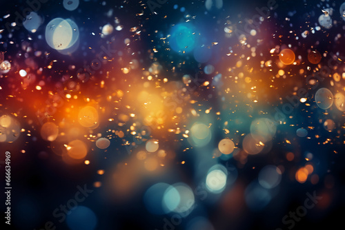 A blurred summer, rainning sky abstract background with bokeh glow. AI generative