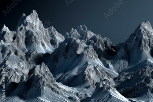 Rendered mountains. Generative AI
