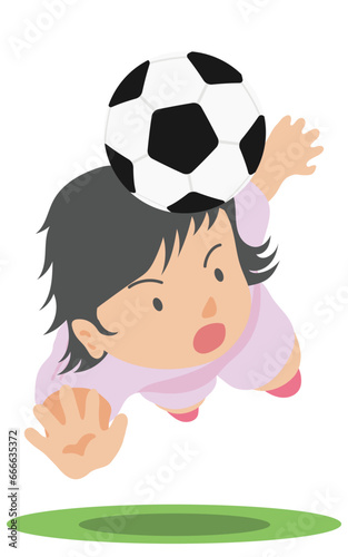 ダイビングヘッド　女子サッカー