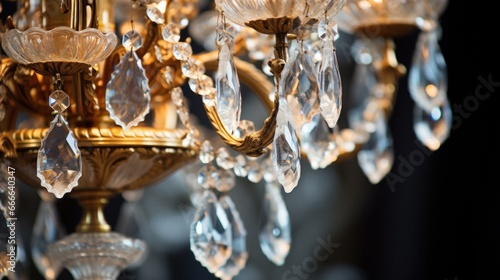 The intricate details of the crystal chandelier © olegganko