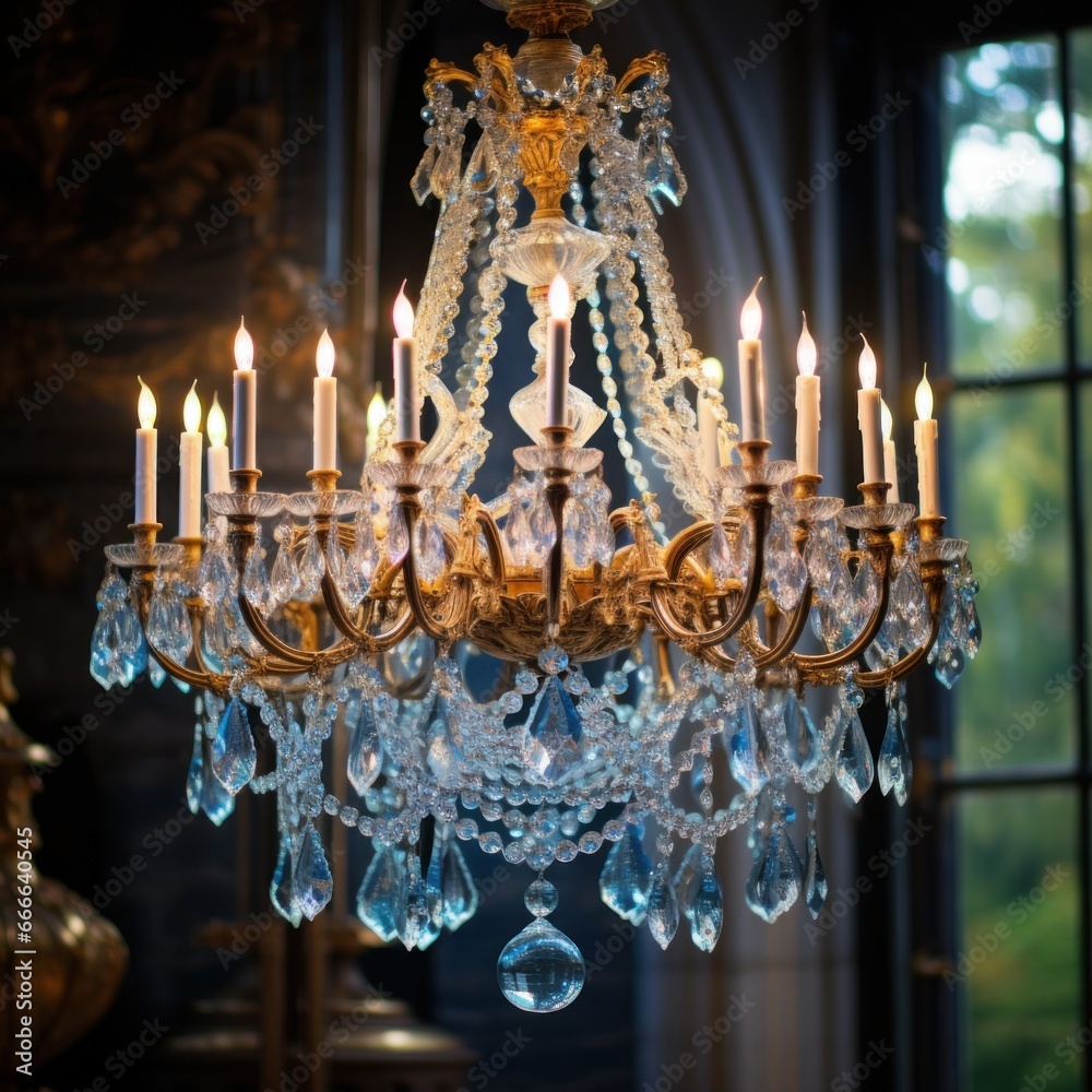Large crystal chandelier for the entire frame Large crystal chandelier for the entire frame