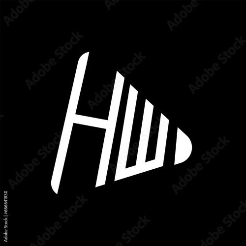 HW letter logo design.HW creative initial HW letter logo design. HW creative initials letter logo concept.
