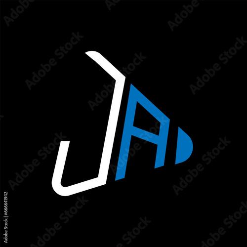 JA letter logo design.JA creative initial JA letter logo design. JA creative initials letter logo concept.
