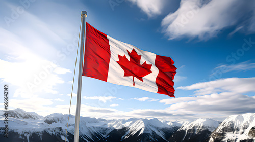 Canada's flag waving in the wind