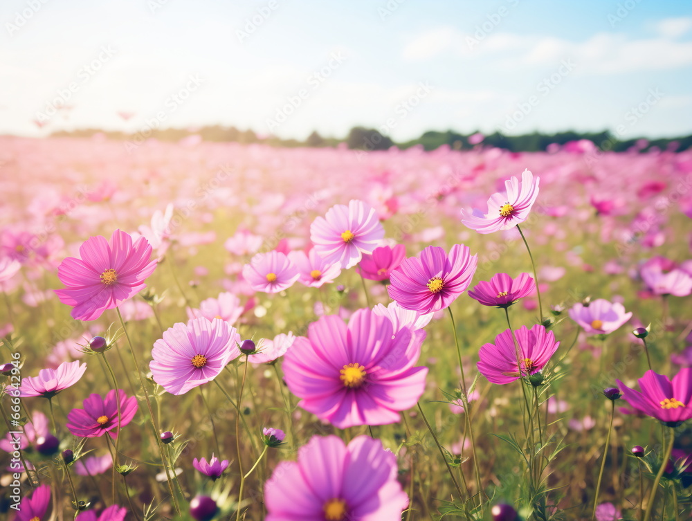 Vivid Beauty: Close-up Photography of African Daisy in a Sea of Blue Sky and White Clouds Vivid Beauty: Close-up Photography of African Daisy in a Sea of Blue Sky and White Clouds