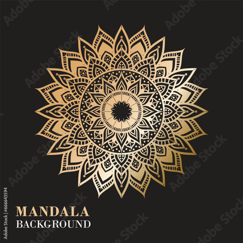 Luxury ornamental mandala background in golden color