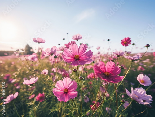 Vivid Beauty  Close-up Photography of African Daisy in a Sea of Blue Sky and White Clouds