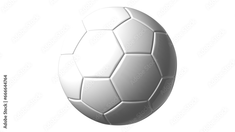Fototapeta premium White soccer ball on white background. 3d illustration. 