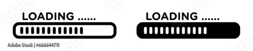 website load bar vector icon set. upload progress status bar vector symbol for mobile apps and website UI designs photo