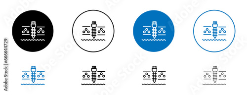 well drilling vector icon set. deep ground water borehole vector symbol. artesian well sign for mobile apps and website UI designs photo
