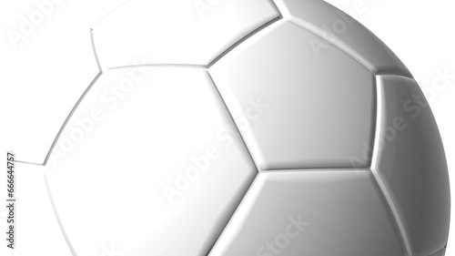 White soccer ball on white background. 3d illustration. 