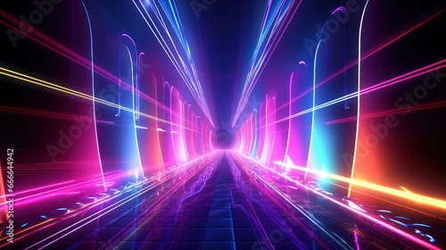 Background with colorful glowing light and speed trials.