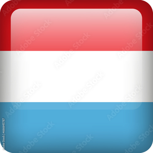 Free Download 3d vector Luxembourg flag glossy button. Luxembourgish national emblem. Square icon with flag of Luxembourg - GFXLoad