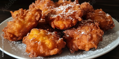 Fried fritters. Spanish typical food. Generative AI. photo
