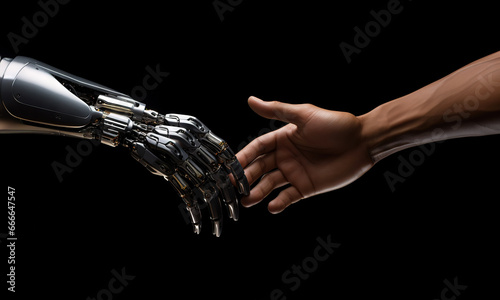 Robotic and human hands in various poses.