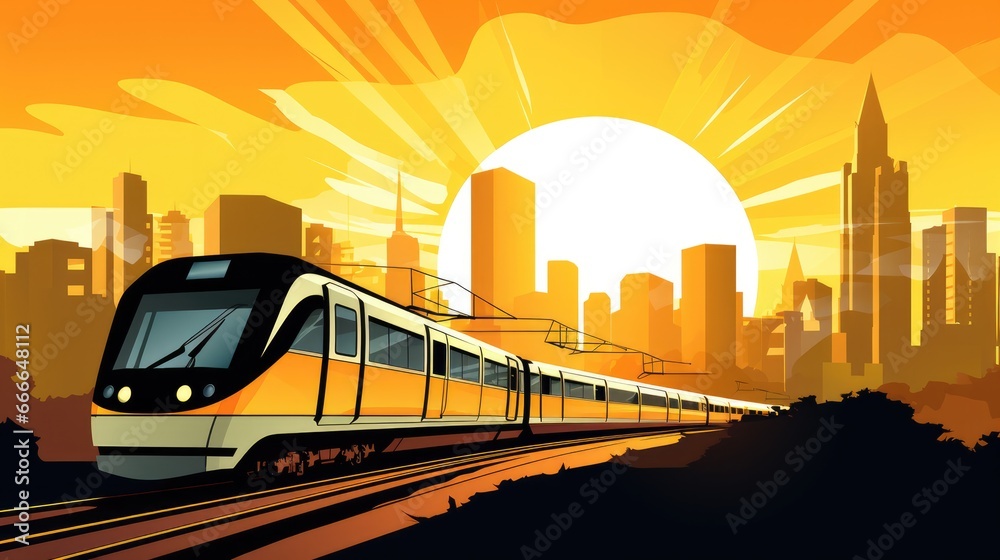 Naklejka premium Moving train