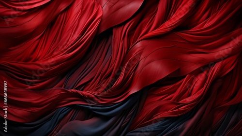 A maroon curtain draped in shades of red and blue, evoking a sense of boldness and passion in its vibrant fabric