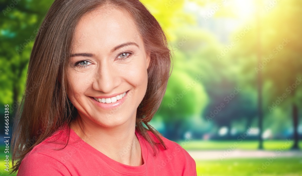 Pretty young woman with happy expression, AI generated image Pretty young woman with happy expression, AI generated image