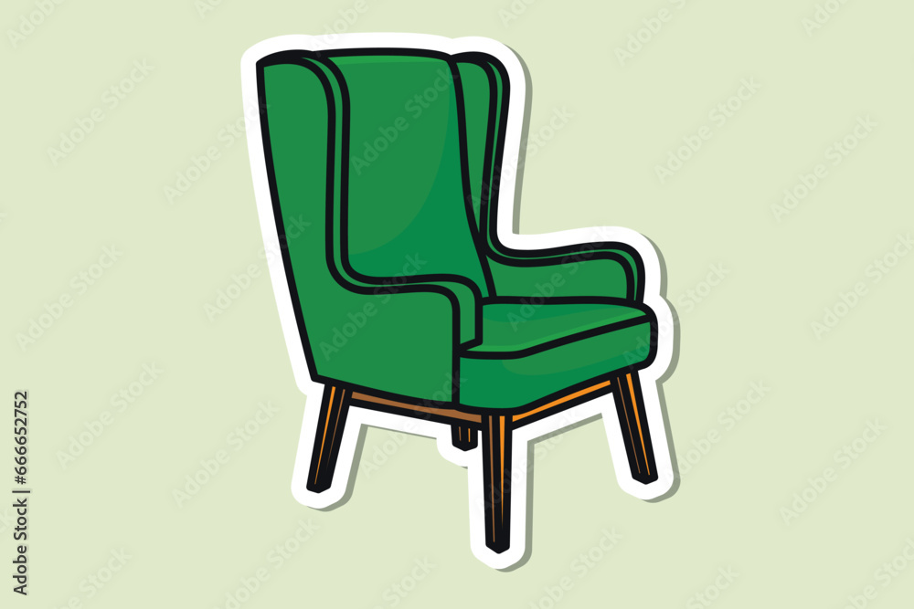 Modern Sofa Chair, Armchair Sticker design vector illustration. Interior furniture object icon concept. Comfortable Sitting Sofa sticker design logo with shadow. Modern Sofa Chair, Armchair Sticker design vector illustration. Interior furniture object icon concept. Comfortable Sitting Sofa sticker design logo with shadow.