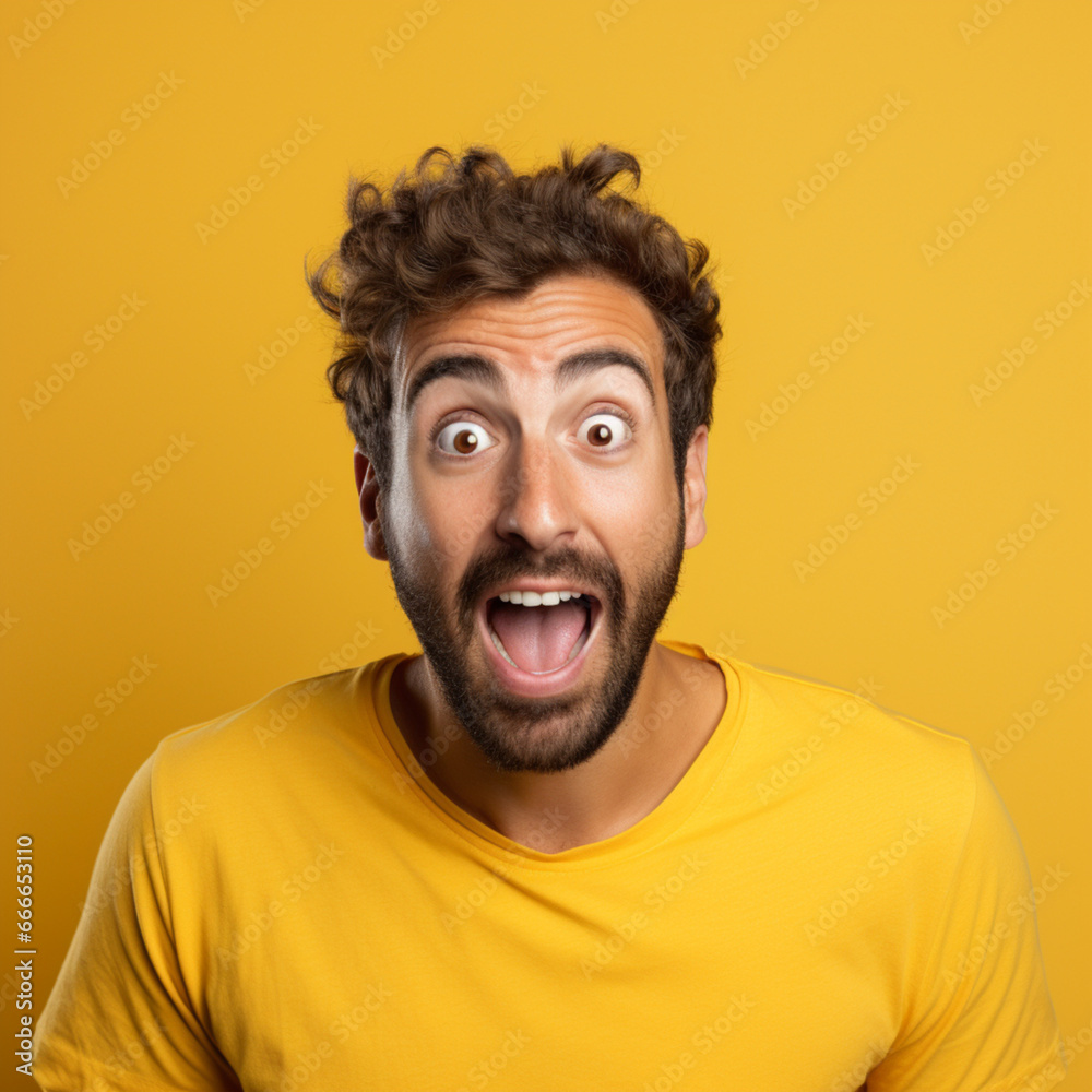 Man with a surprised face. Man with a surprised face.
