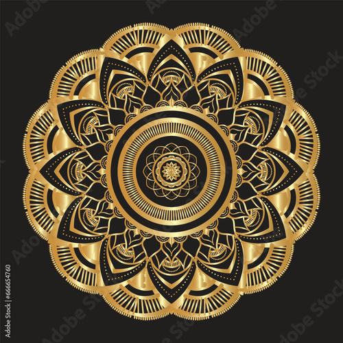 Luxury ornamental mandala background in golden color