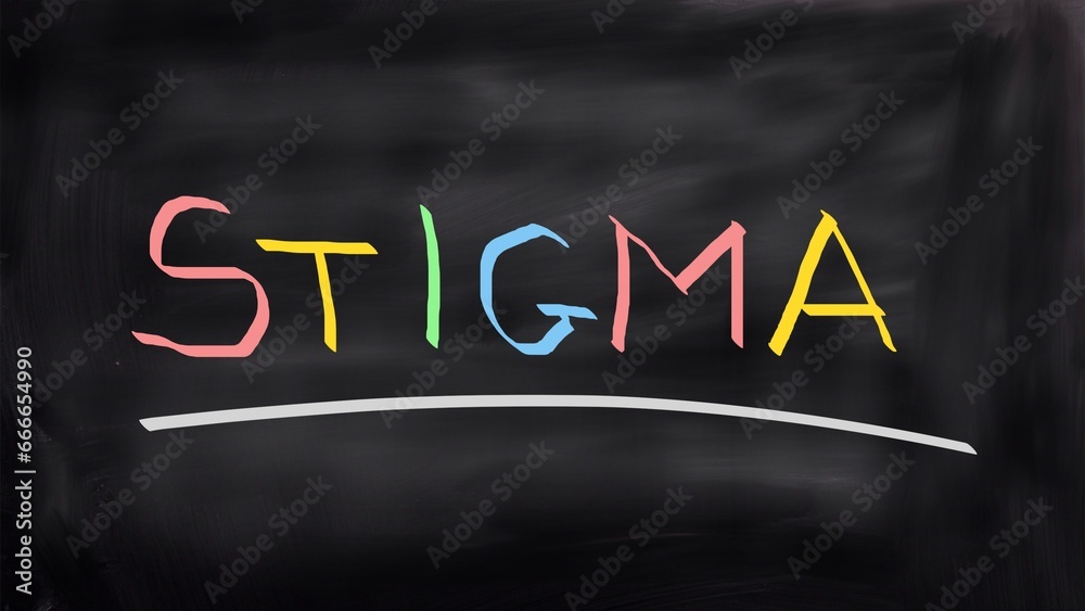 Stigma handwritten on blackboard 