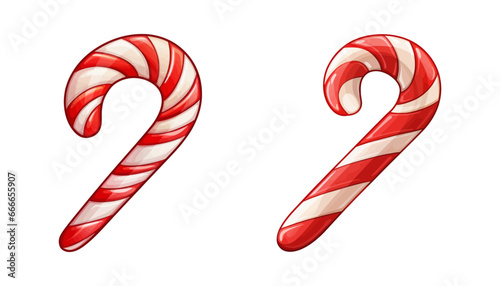 Cartoon candy cane. Vector illustration
