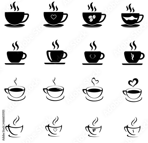 Coffee icons set. Coffee cup icon. vector.