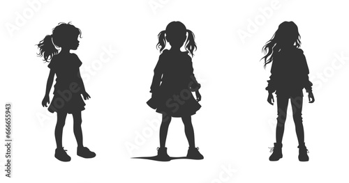 Little girl silhouette. Vector illustration