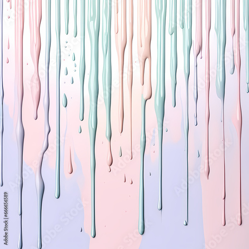 Dripping paint, pastel color, pastel image of paint slowly trickling down a surface. The colors are soft and muted, reminiscent of pastel shades.