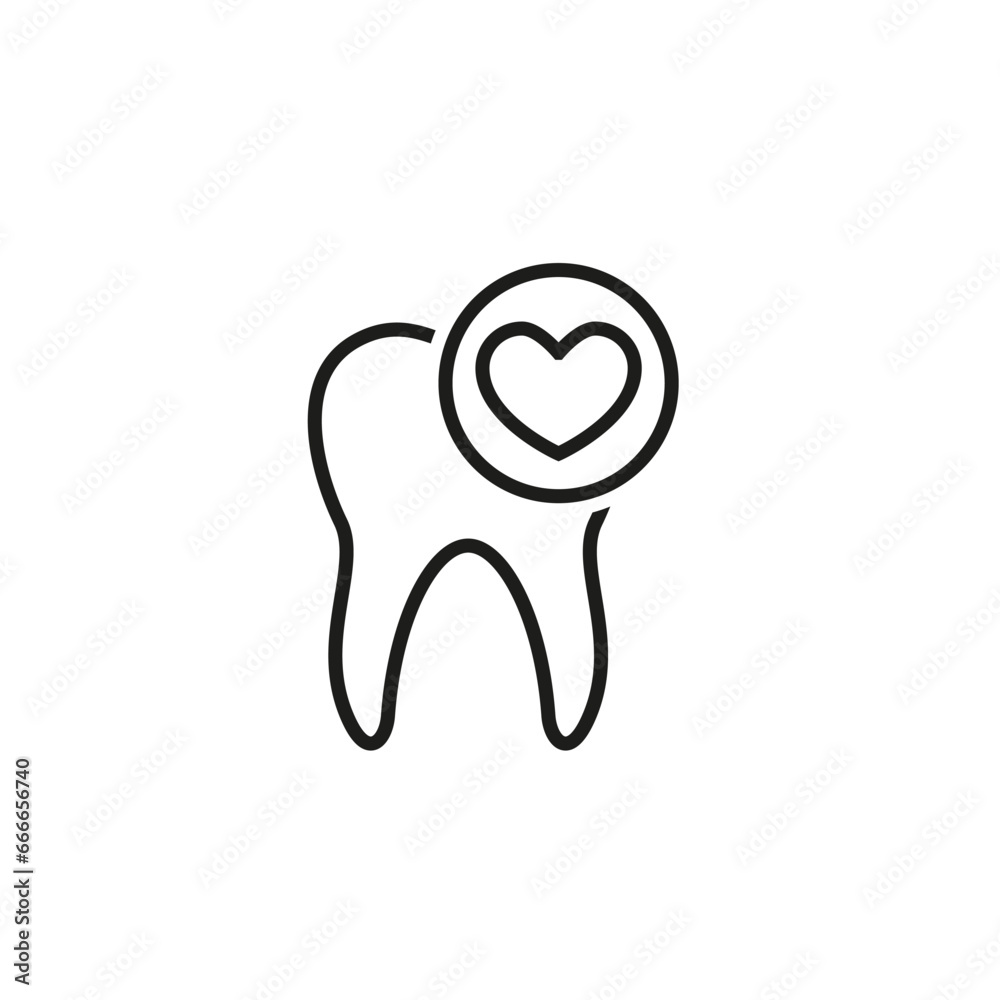 A human tooth with a heart. A human tooth with a heart.