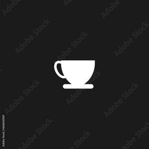  Coffee cup isolated simple on black background  