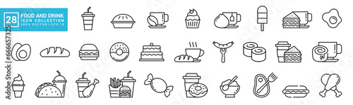 Food and drink icon collection, breakfast, delicious, nutritious, editable and resizable vector icons EPS 10